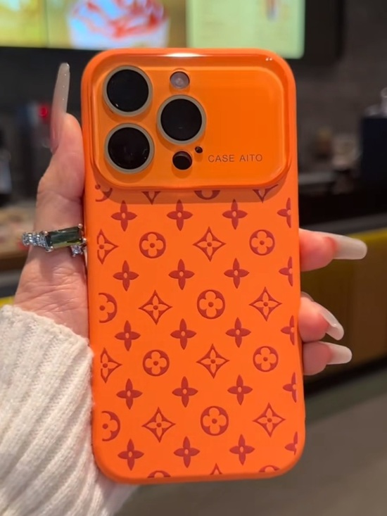 Other - iPhone 17 Pro Max Orange Dopamine Case | Soft Silicone Monogram Style 🧡